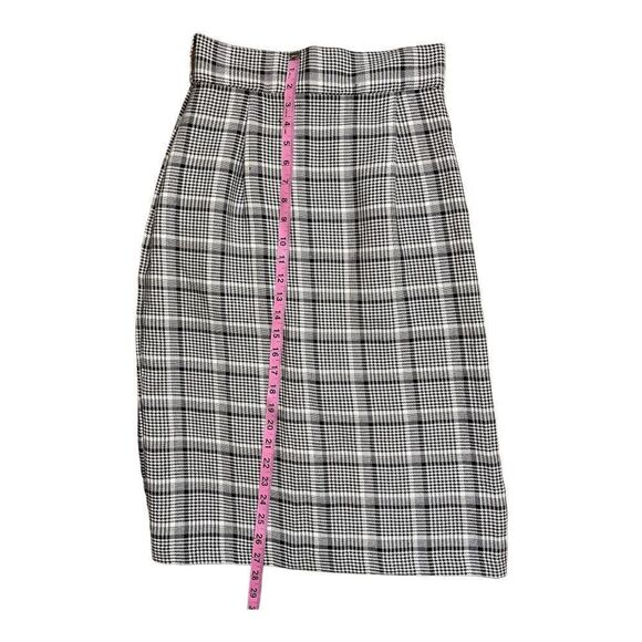 Vintage 90s Danielle B High Waist Black White Checked Skirt Women's Small Midi - Picture 3 of 6